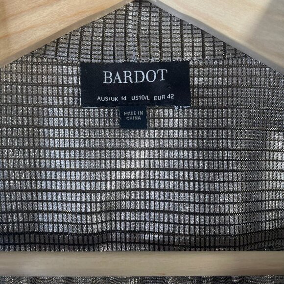 Bardot Dressy Button Up with attached tie / bow at neck Size 10 - Picture 3 of 3